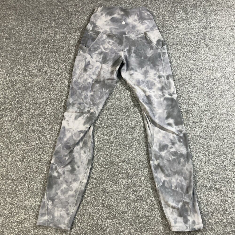 Lululemon Align Size 2 Gray Diamond Tie Dye High Rise LW5ELLS